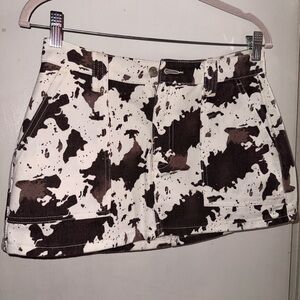 Stylish Cow Print (Brown and White) Women's Skirt